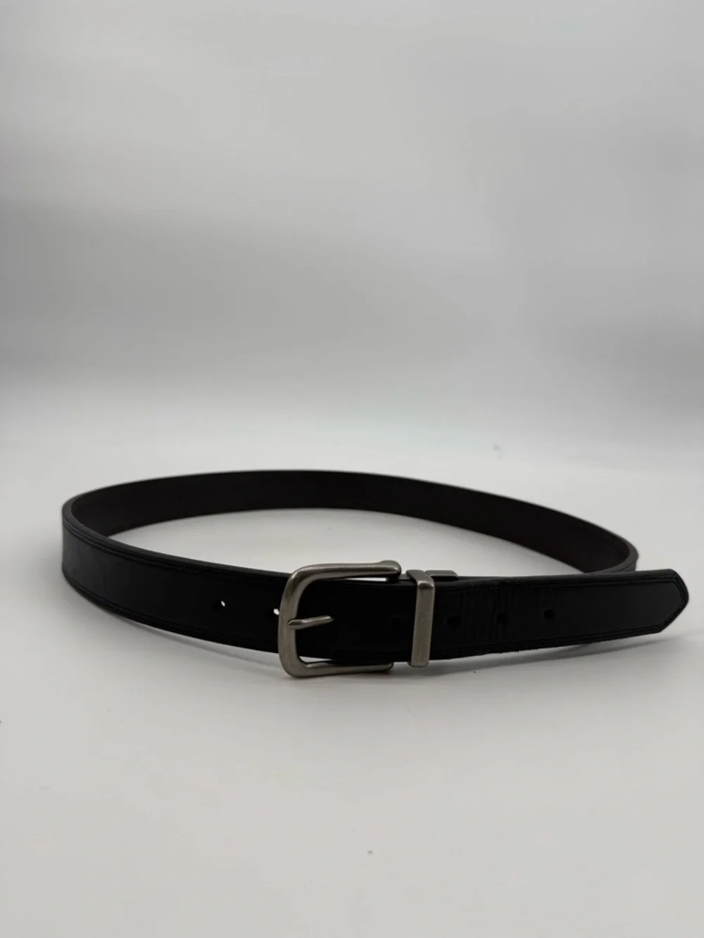 Dickies Mens Leather Reversible Belt Black & Brown Silver Classic